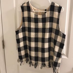 Anthropologie ReneeC Black and White Plaid Blouse